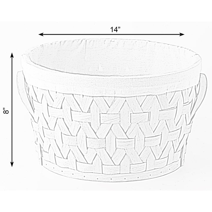 Wooden Round Display Basket BinsLined with White FabricFood Gift Basket Image 10