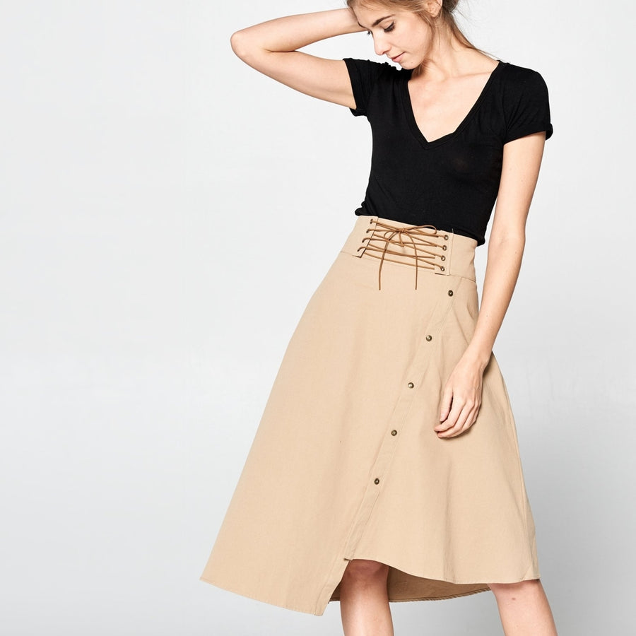 Uneven Cotton Twill Skirt Image 1