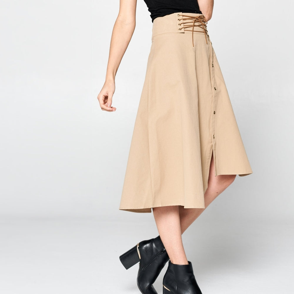 Uneven Cotton Twill Skirt Image 2