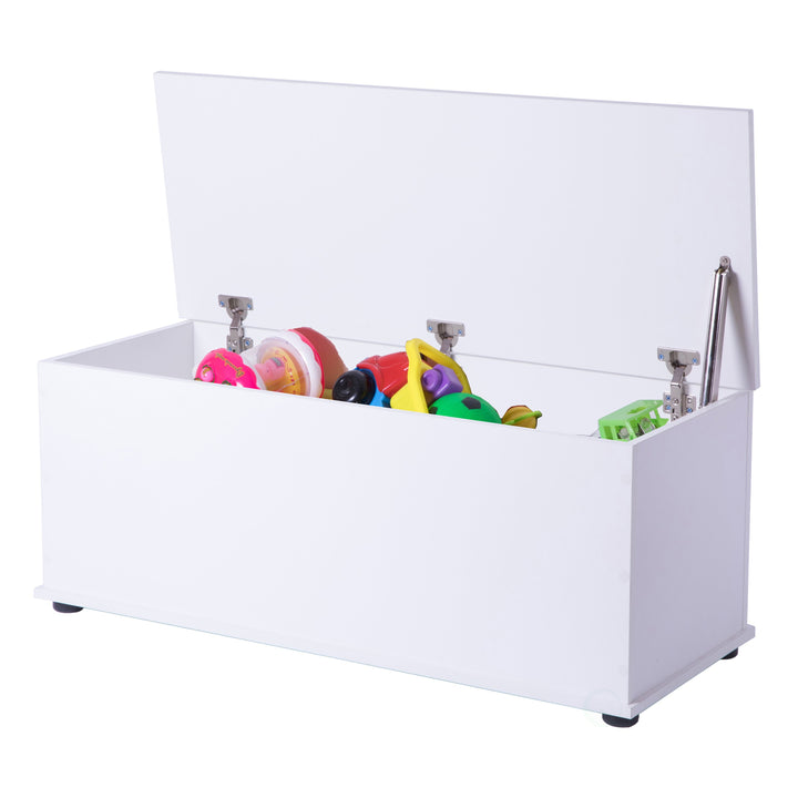 Large Storage Toy Box with Soft Closure LidWooden Organizing Furniture Storage Chest Image 9