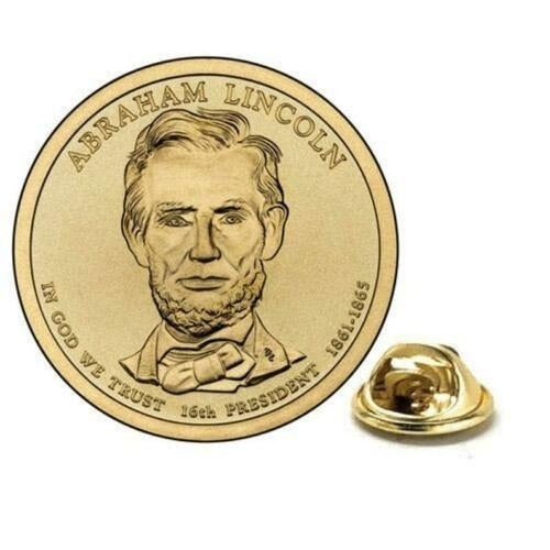 Abraham Lincoln Presidential Dollar Lapel PinUncirculated One Dollar Coin Image 1
