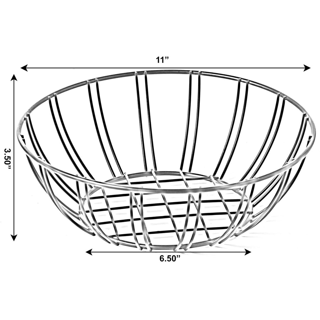 Black Iron Wire Fruit Bowl for kitchen counterStorage Basket for FruitsVegetablesand Bread Image 4