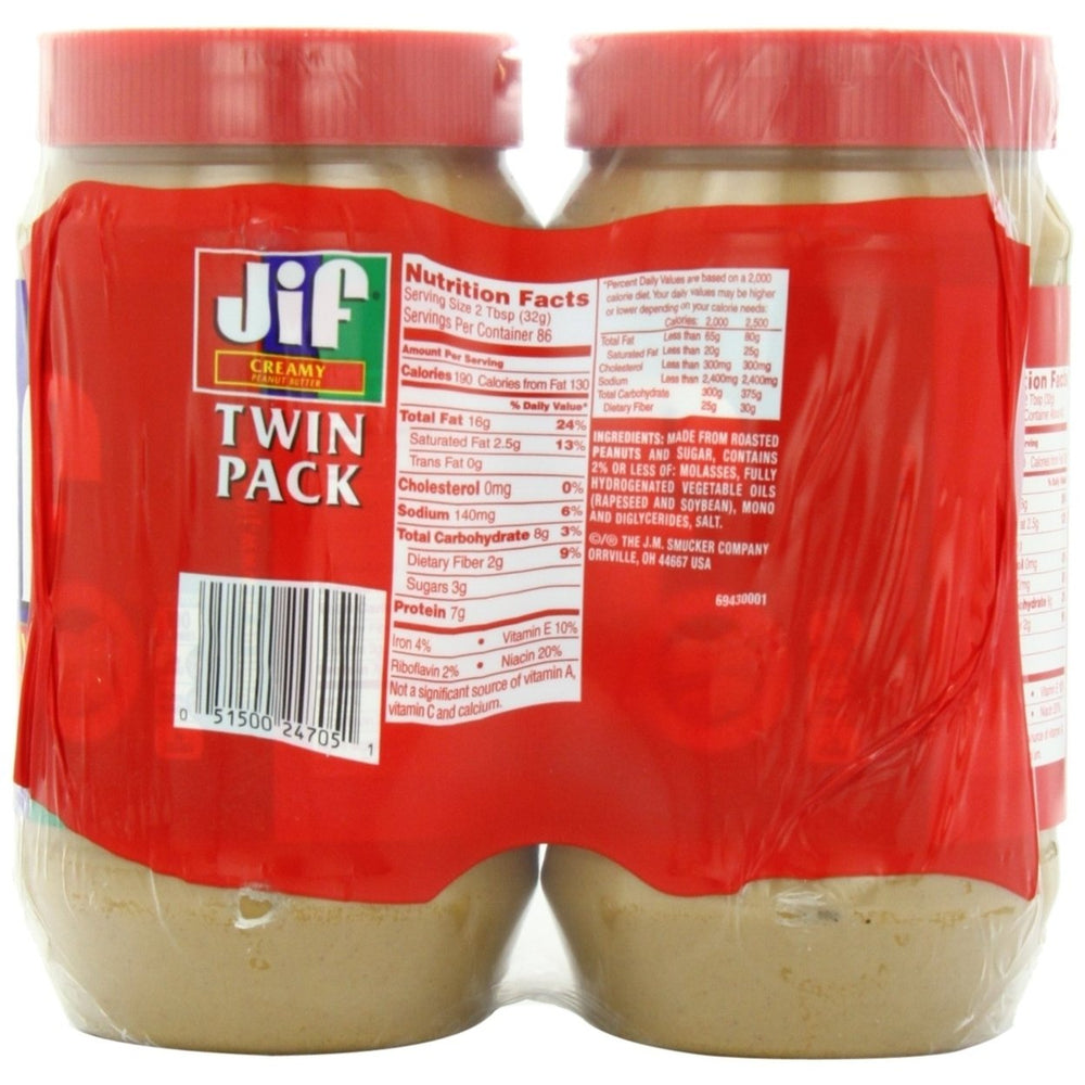 Jif Creamy Peanut Butter48 Ounce (Pack of 2) Image 2
