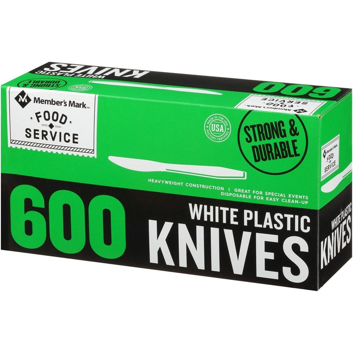 Members Mark Plastic KnivesHeavyweightWhite (600 Count) Image 3