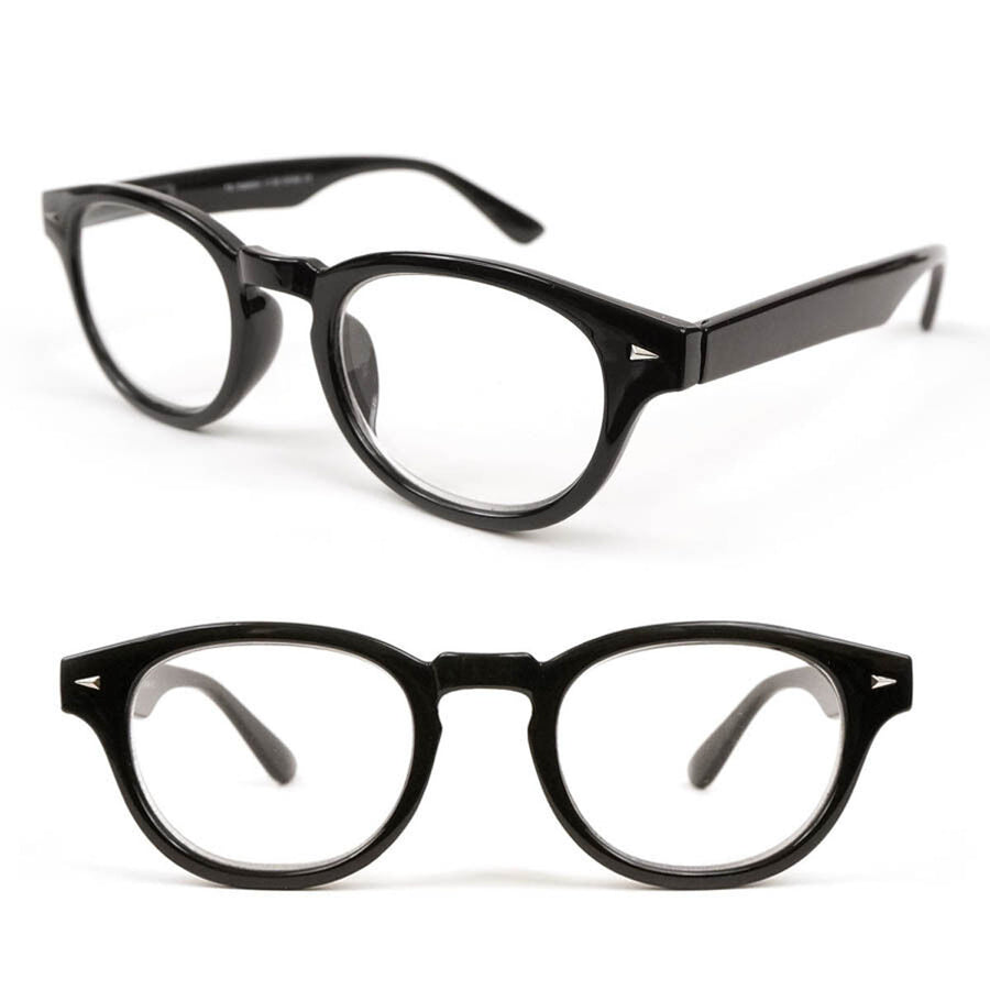 Medium Round Classic Frame Reading Glasses Geek Retro Vintage Style 100-375 Image 1