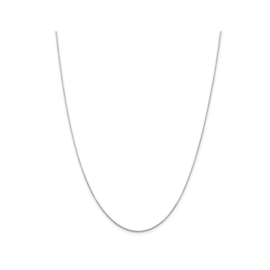 14K White Gold Diamond-Cut Cable Necklace Chain 18 Inches (.800 mm) Image 1