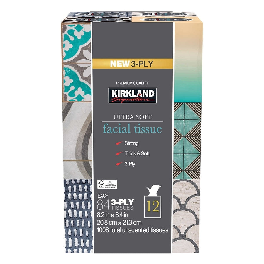 Kirkland Signature Facial Tissue3-Ply84 Count (12 Pack) Image 1
