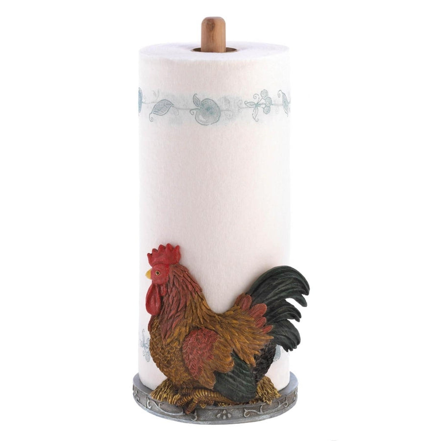 COUNTRY ROOSTER PAPER TOWEL HOLDER Image 1
