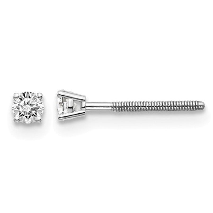 1/10 Carat (ctw SI3-I1G-H-I) Diamond Solitaire Stud Earrings in 14K White Gold Image 1