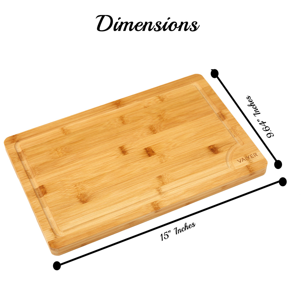 Vaiyer Organic Bamboo Cutting Board w/ Juice GrooveHeavy Duty Kitchen Chopping Board for MeatChickenFishCheese and Image 2