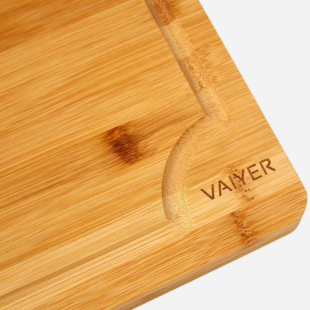 Vaiyer Organic Bamboo Cutting Board w/ Juice GrooveHeavy Duty Kitchen Chopping Board for MeatChickenFishCheese and Image 3