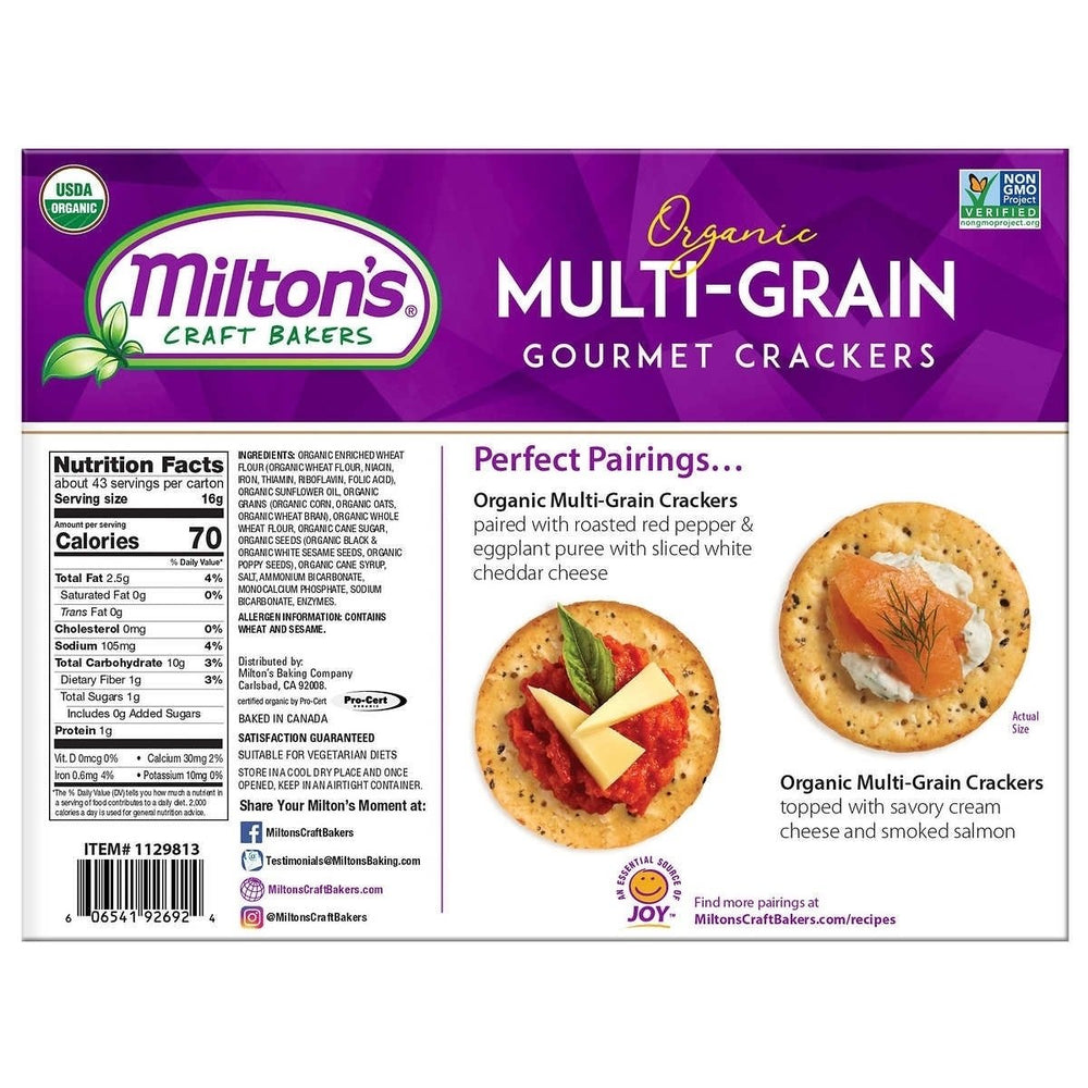 Miltons Organic Multi-Grain Gourmet Crackers6 Ounce (Pack of 4) Image 2