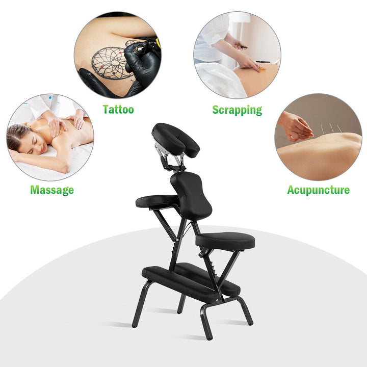 Portable PU Leather Pad Travel Massage Tattoo Spa Chair w/ Carrying Bag Image 8