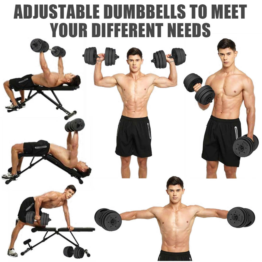 66 LB Dumbbell Weight Set Fitness 16 Adjustable Plates Gym/Home Body Workout Image 7