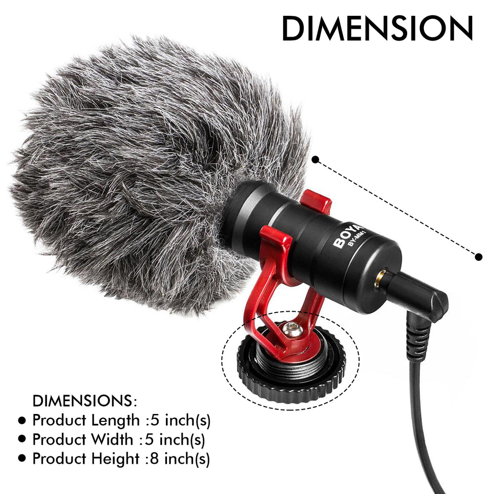 Technical Pro Condenser Compact on-camera Microphonefor Vlogging with SmartphonesDSLRsConsumer CamcordersPCs etc Image 2