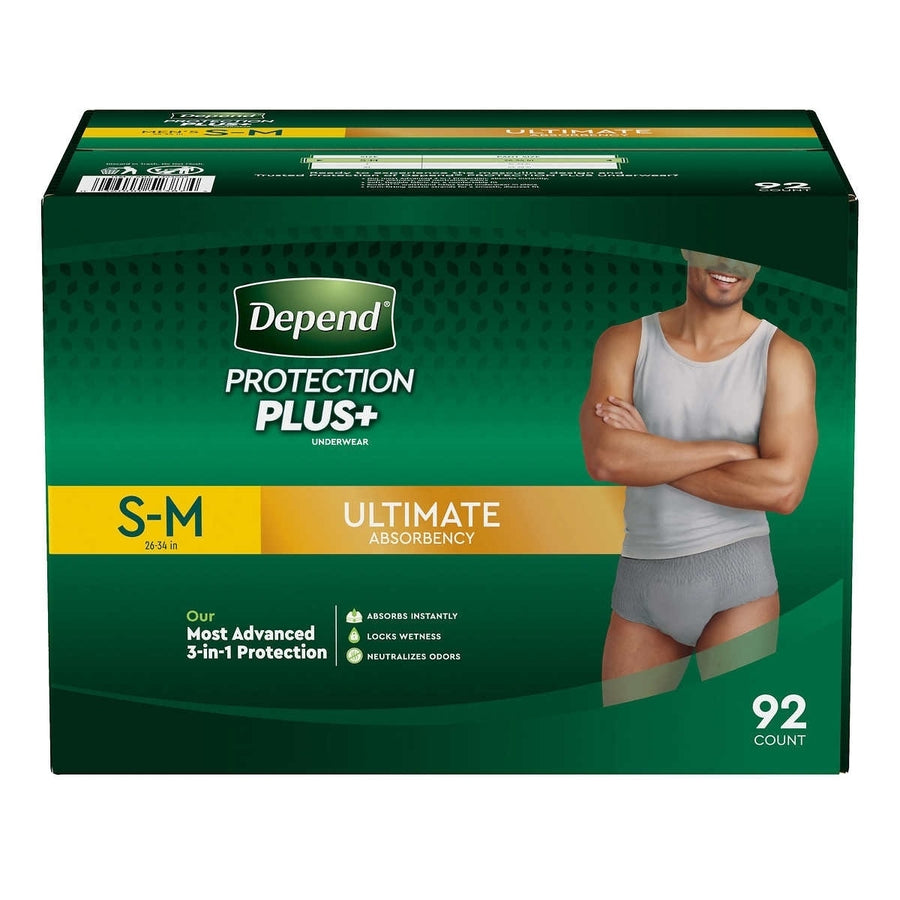Depend Protection Plus Ultimate Underwear for MenSmall/Medium (92 Count) Image 1