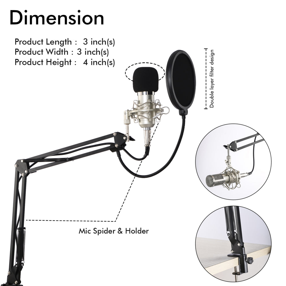 Technical Pro Cardioid Condenser Microphone Studio Kit For recordingbroadcastsound reinforcementvocal and instrumental Image 2