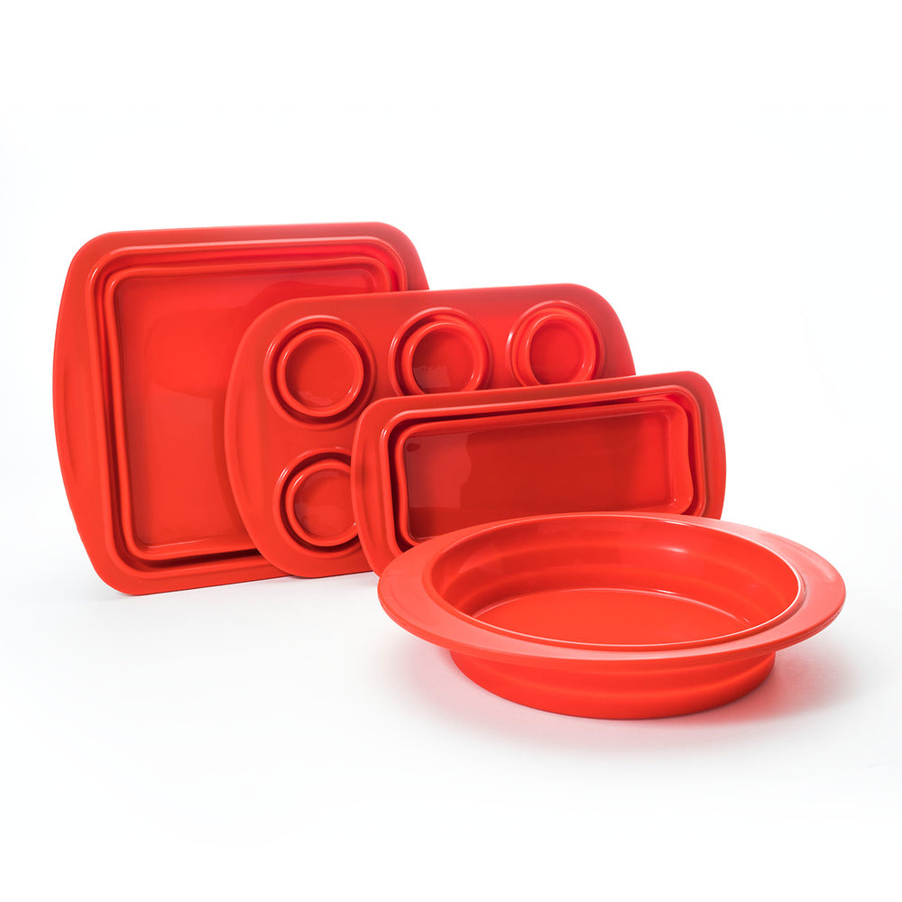 Cooks Companion 4-Piece Collapsible Silicone Bakeware Set Image 2