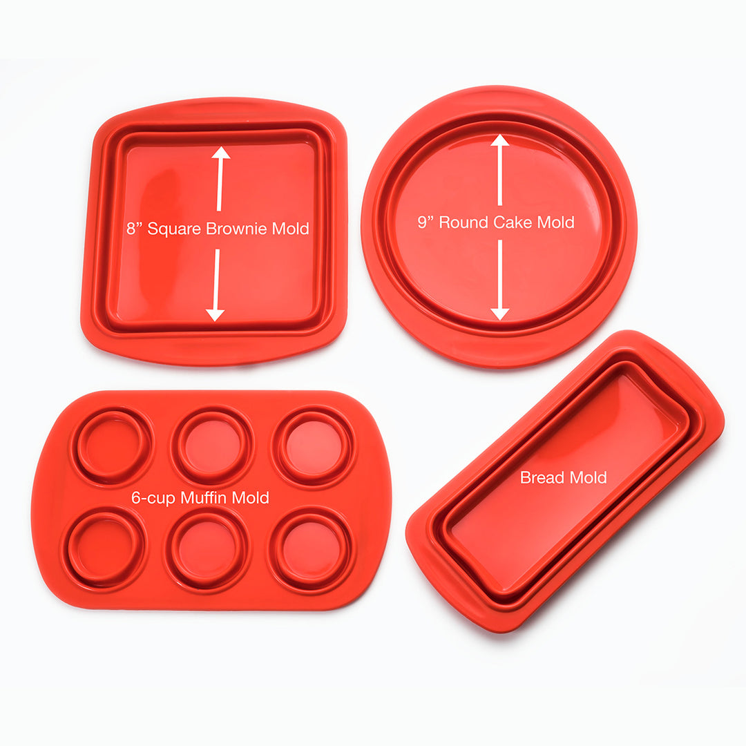 Cooks Companion 4-Piece Collapsible Silicone Bakeware Set Image 3