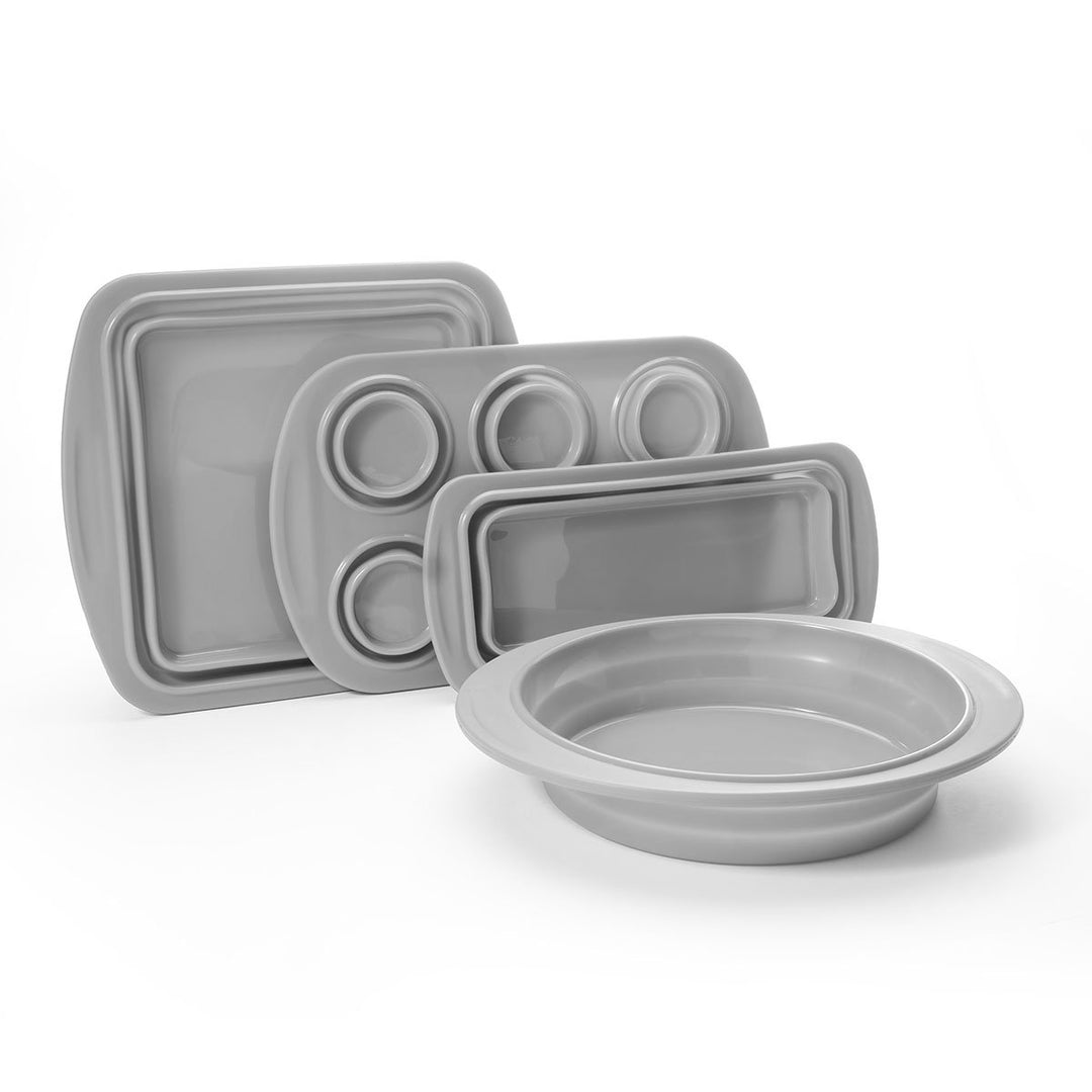 Cooks Companion 4-Piece Collapsible Silicone Bakeware Set Image 4