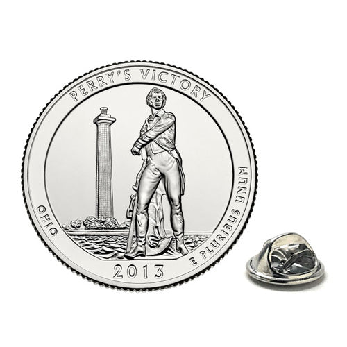 Perrys Victory and International Peace Memorial Lapel Pin Uncirculated U.S. Quarter 2013 Tie Pin Image 1