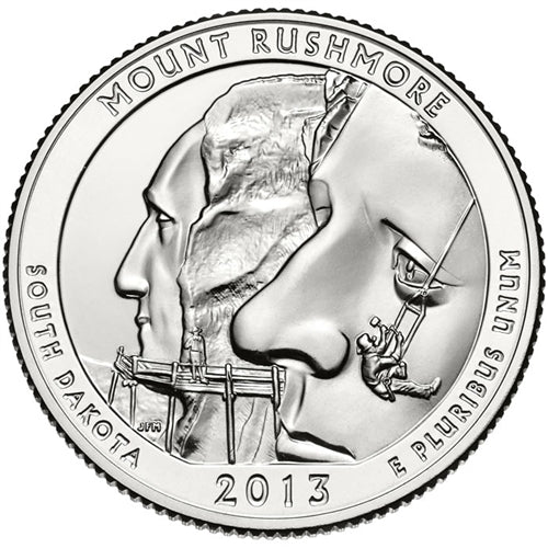 Mount Rushmore National Memorial Lapel Pin Uncirculated U.S. Quarter 2013 Tie Pin Image 2