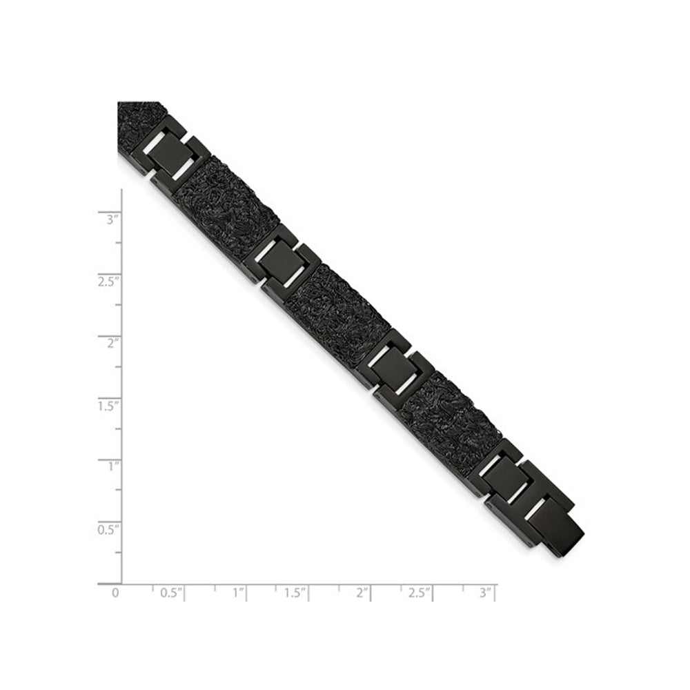 Mens Black Plated Stainless Steel Bracelet (8.50 Inches) Image 4