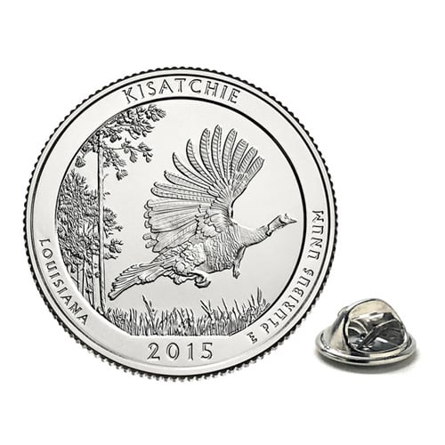 Kisatchie National Forest Coin Lapel Pin Uncirculated U.S. Quarter 2015 Tie Pin Image 1