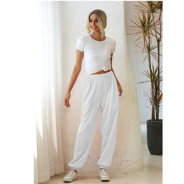 Eco-Chic Joggers for Women High WaistSoft Sweatpants with Pockets Image 4