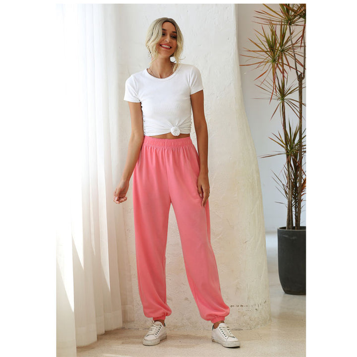 Eco-Chic Joggers for Women High WaistSoft Sweatpants with Pockets Image 7