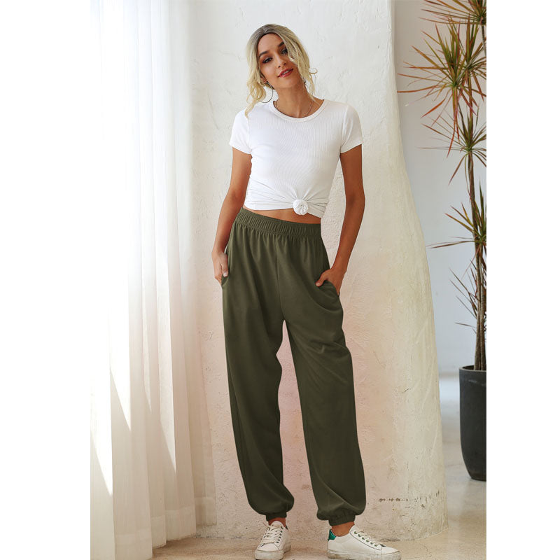 Eco-Chic Joggers for Women High WaistSoft Sweatpants with Pockets Image 10