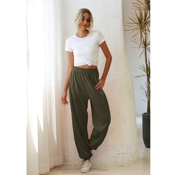 Eco-Chic Joggers for Women High WaistSoft Sweatpants with Pockets Image 11