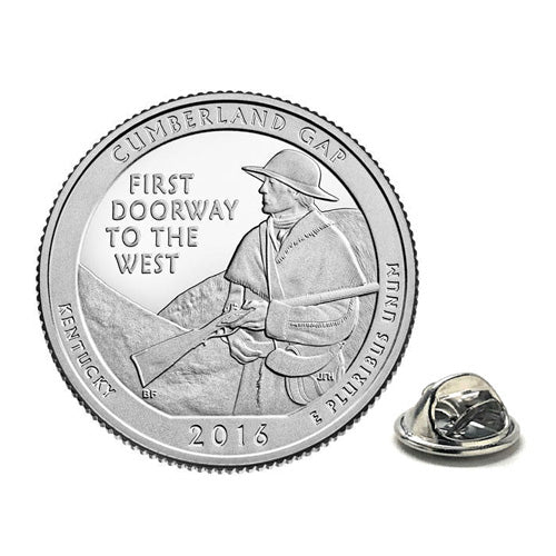 Cumberland Gap National Historical Park Coin Lapel Pin Uncirculated U.S. Quarter 2016 Tie Pin Image 1