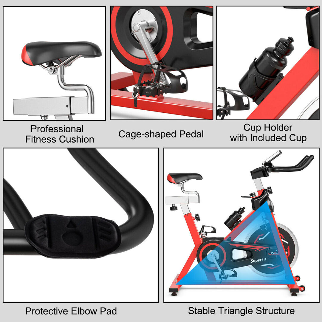 Exercise Bike Stationary Belt Drive Indoor Cycling Bike Gym Home Cardio Image 6