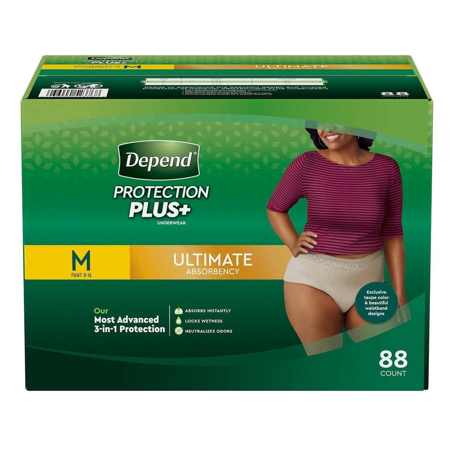 Depend Protection Plus Ultimate Underwear for WomenMedium (88 Count) Image 1