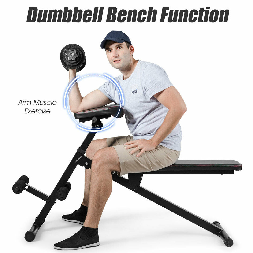 Multi-Functional Adjustable Weight Bench Strength Workout Full Body Exercise Image 7