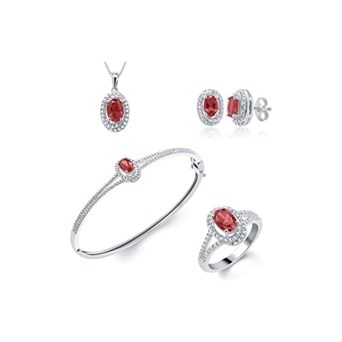 Ruby and Diamond Accent 4 Piece Jewelry Set Image 1