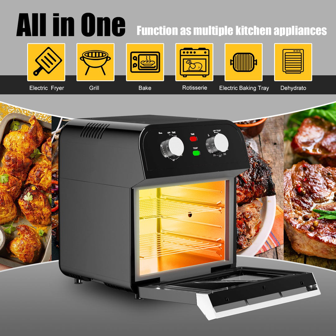 12.7QT Air Fryer Oven 1600W Rotisserie Dehydrator Convection Oven w/ Accessories Image 4