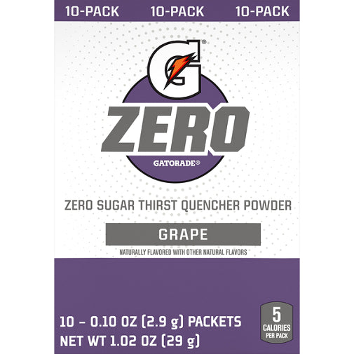 Gatorade Zero Grape Singles Drink Mix 3 Pack Image 2