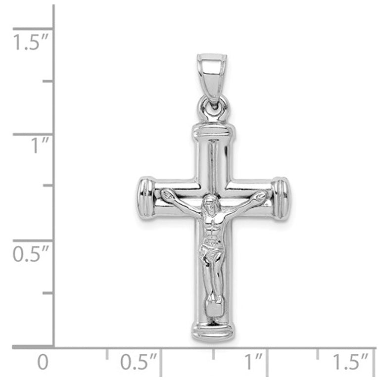 Sterling Silver Reversible Latin Crucifix Cross Pendant Necklace with Chain Image 2