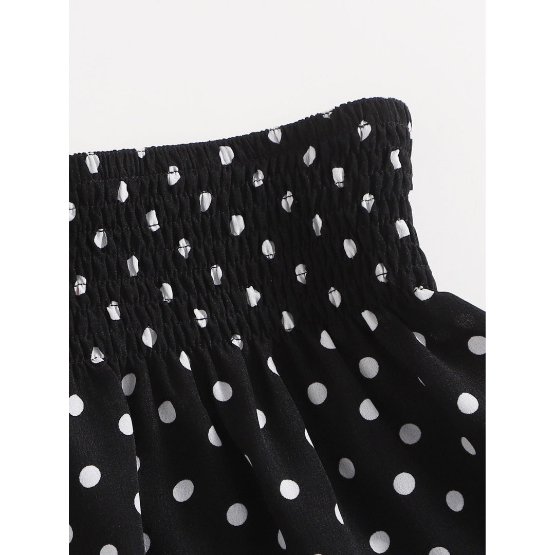 Shirred Waist Polka Dot Shorts Image 3