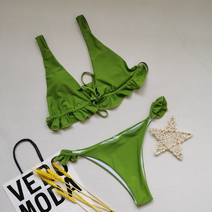straps sexy beach hot spring Bikini Set Swimsuit Swimwear Image 4