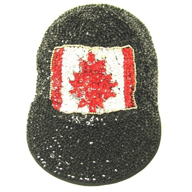 Sequin Baseball Cap Canada Flag Image 1