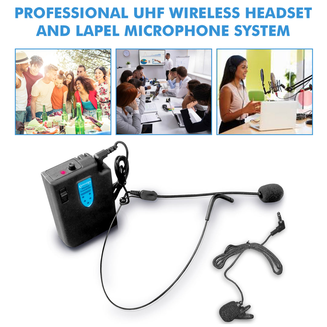 Technical Pro Professional UHF Wireless Headset and Lapel Microphone System With USB Powered Receiverand Rechargeable Image 7