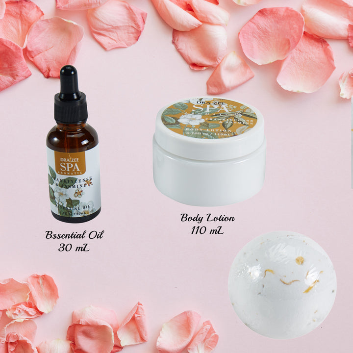 2 Set Draizee Bath Gift Set for Women w/ Frankincense and Jasmine Fragrance 3 Pieces Luxury Skin Care Set Body Lotion Image 3