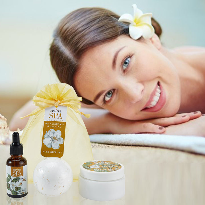 2 Set Draizee Bath Gift Set for Women w/ Frankincense and Jasmine Fragrance 3 Pieces Luxury Skin Care Set Body Lotion Image 7