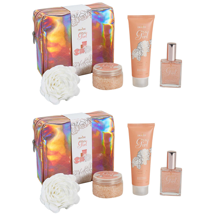 (Qty-2) Draizee Bath Gift Set for Girls and Women w/ Flower Fragrance4 PiecesSet Includes Body LotionBody MistBath Image 1