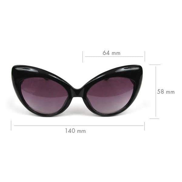 Cat Eye Oversized Black or Tortoise Vintage Style Womens CatEye Sunglasses Image 2