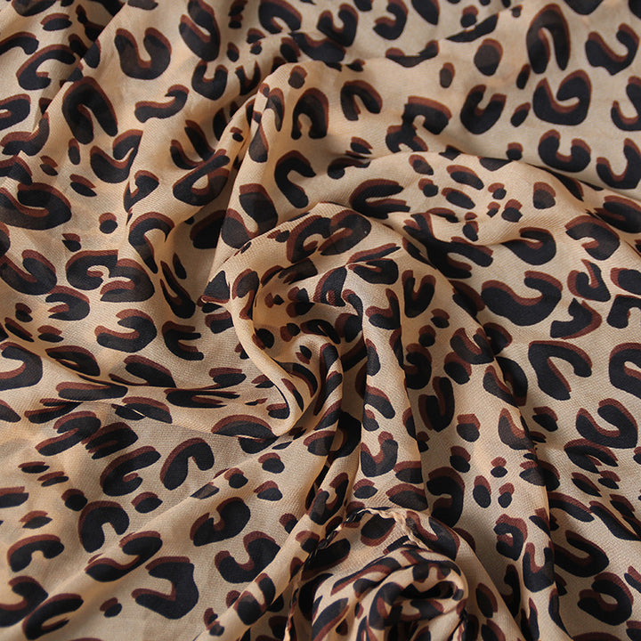 Leopard Chiffon Scarf Image 4