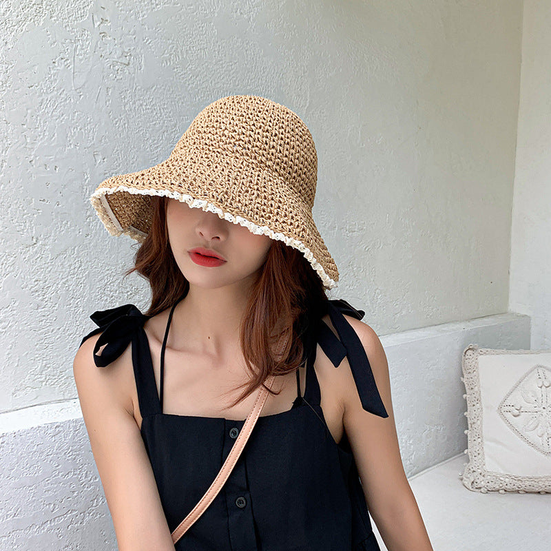 Girls Fresh Beach Sunshade Hat Foldable Image 2